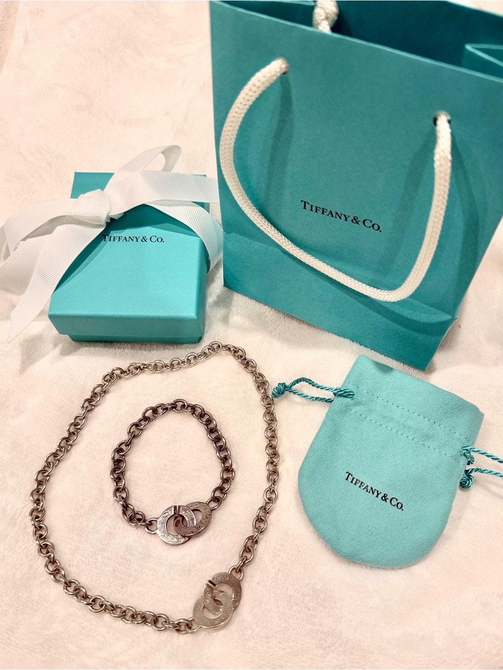 Tiffany 1837 Toggle Choker Necklace Bracelet Set